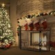 Elegant 3-panel freestanding fireplace screen showcasing beautiful scrollwork, designed for safety and style in cozy.